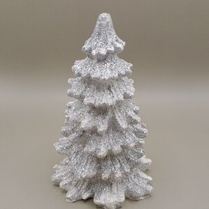 Glittering Silver Holiday Tree Ornament